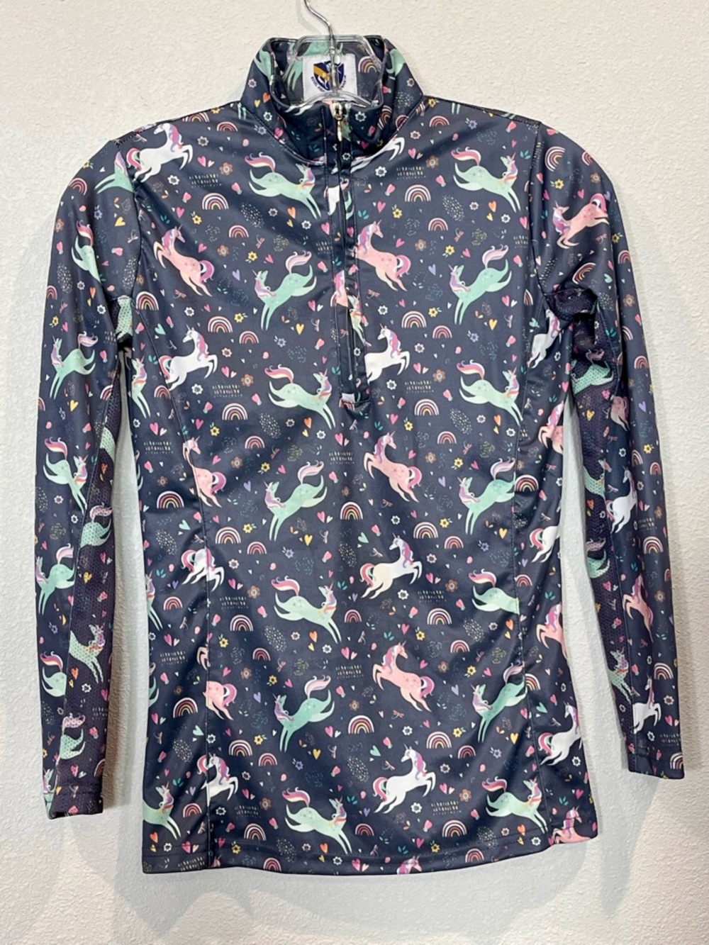 Royal Highness Equestrian Girls Unicorn Sun Shirt Performance Top M Gorpcore